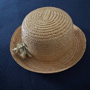 Villager Tan Straw Hat with Floral Detail